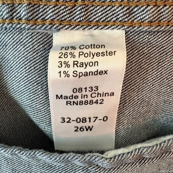 Woman Within Long Stretch Denim Jacket Jeans Medium Wash Pockets Plus Size 26 W - Picture 4 of 6